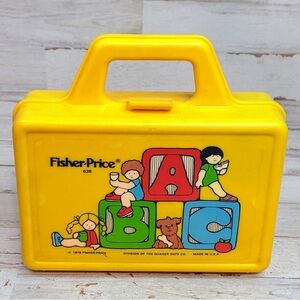 Vintage Fisher Price 1979 ABC Lunch Box #638 With Thermos Children Soup School